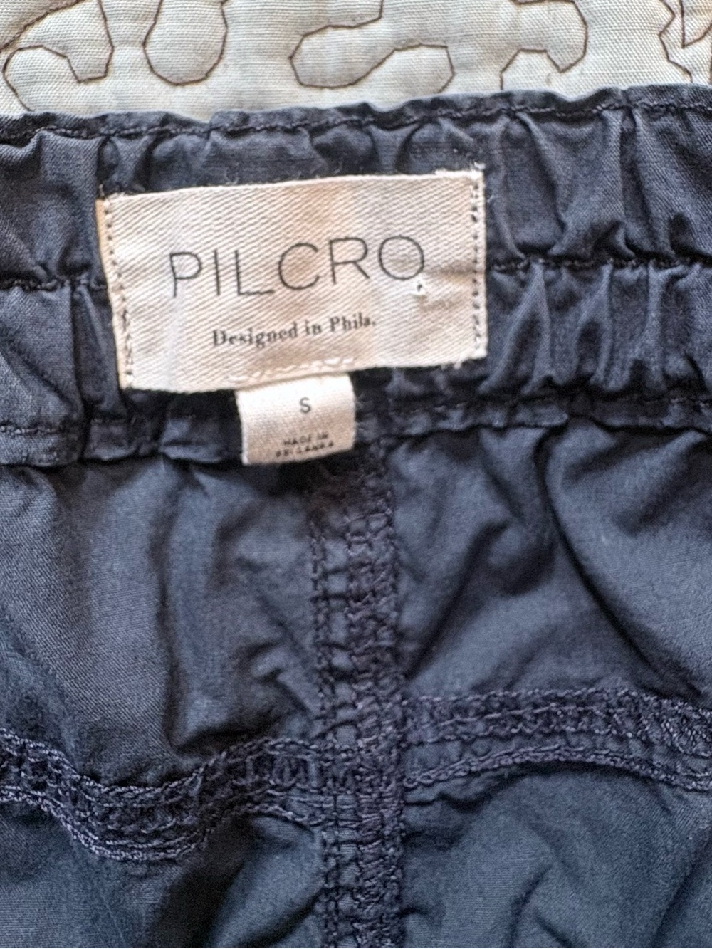 💥Pilcro by Anthropologie Pull-On Wide Leg Utility Pants Cotton Tencel Navy~S🧡 - Picture 10 of 12